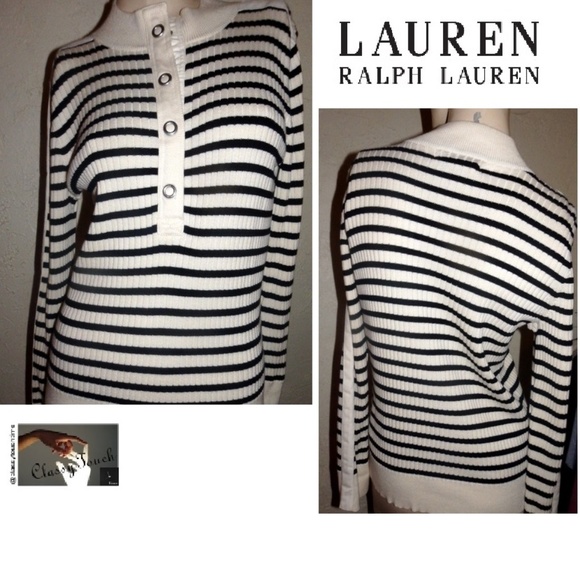 Lauren Ralph Lauren Tops - Lauren Ralph Lauren White Black Stripe Shirt